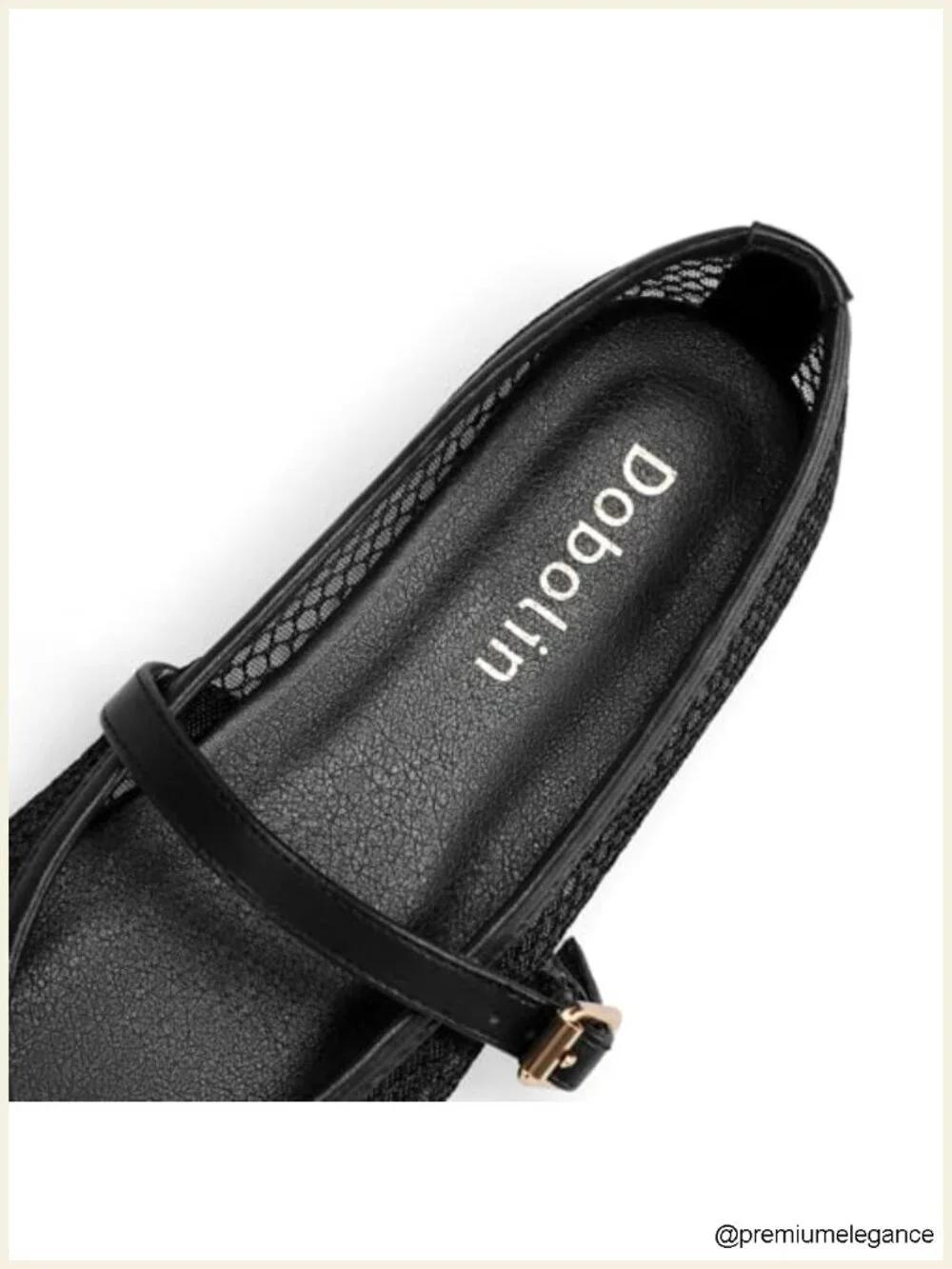 Double-Layer Mesh Ballet Flats with Mary Jane Buckle, Cushioned Latex Insole,